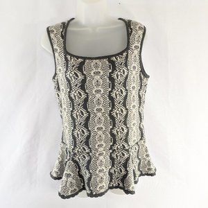 🍒🍒NEW CAbi Knit Peplum Square Neckline Top